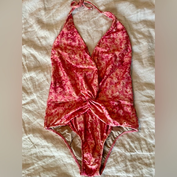Adriana Degreas Hydrangeas Halter Swimsuit L - Picture 4 of 6